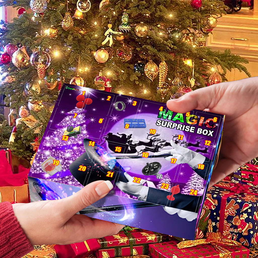 24 Days Magic Trick Advent Calendar, Christmas Countdown Surprise Box, Beginner Magic Kit for Kids, Holiday Party Favor Gift
