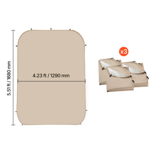 Pop Up Tent Sidewalls 3 Pack, Screen House Side Wall Panels 5.51 x 4.59 ft for 10 x 9.2 ft Canopy, Outdoor Shade Privacy Wind