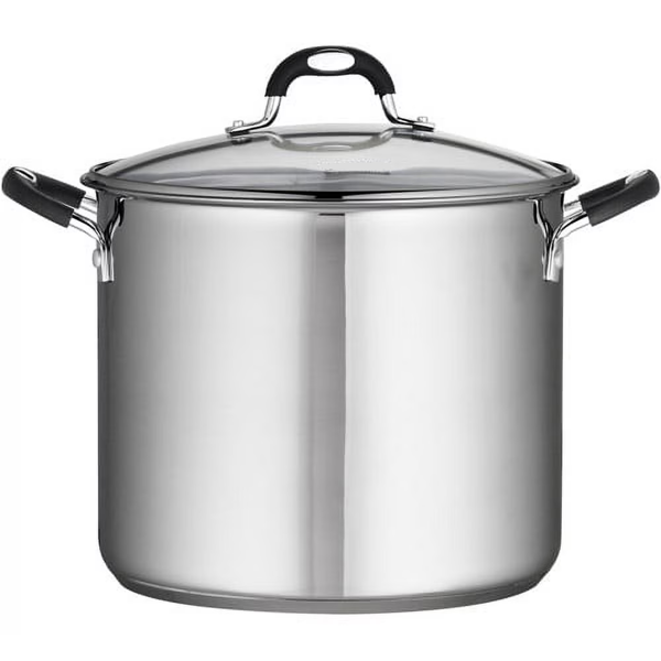 AEELLEEA Stainless Steel Stock Pot with Glass Lid, Large Cooking Pot with Dual Side Handles for Soups, Pasta and Stews