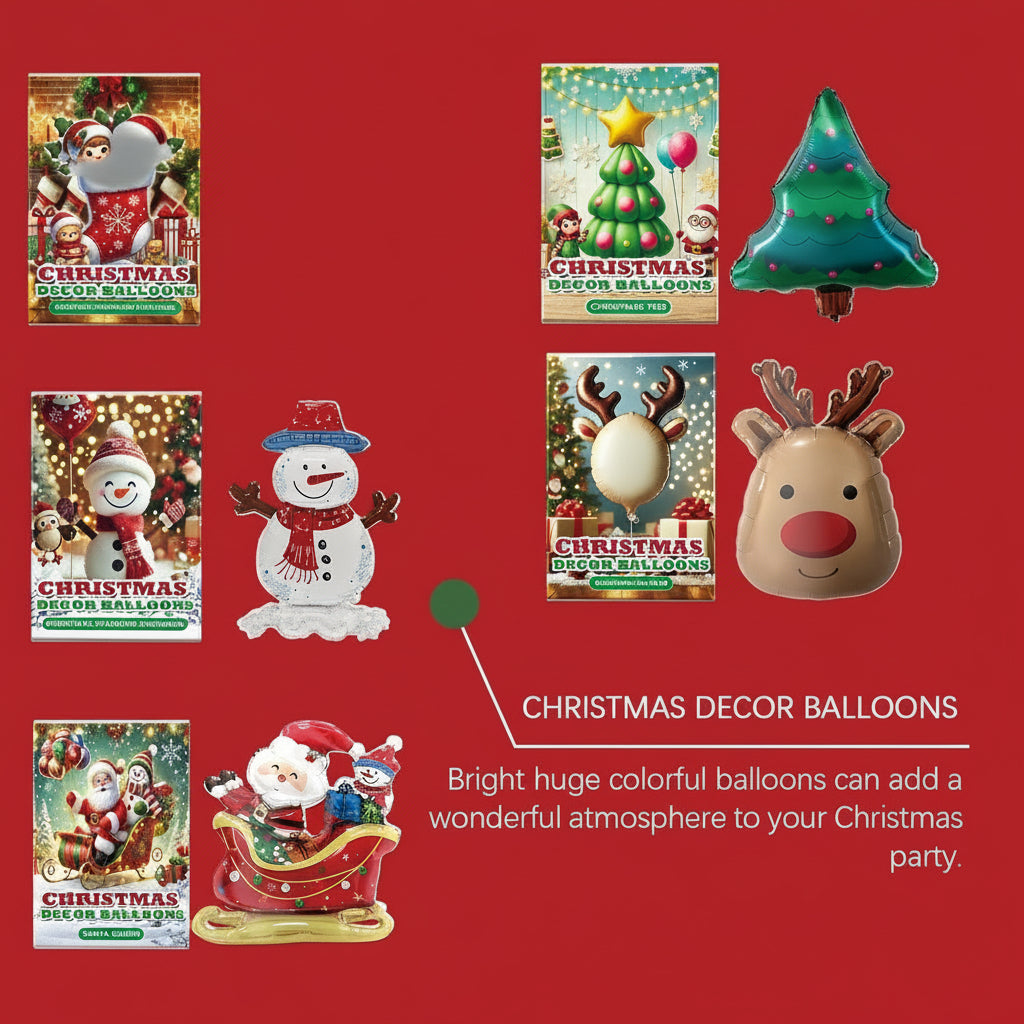 Dowmoo Christmas Balloons Balloon Standing Santa Claus Reindeer Christmas Tree Event Atmosphere Decoration