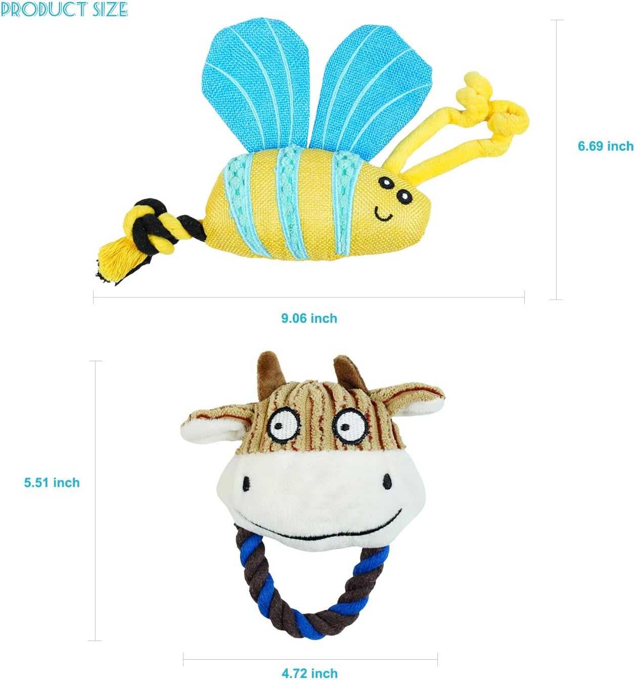 Squeaky Plush Dog Toys for Puppy Small Medium Dogs, Cute Soft Stuffed Puppy Toys for Teeth Cleaning and Boredom.Dog Toys to Kepp Them Busy