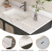 43 Inch Bathroom Vanity Top with Undermount Rectangle Sink, White Marble Engineered Stone Countertop with 4 Inch Backsplash