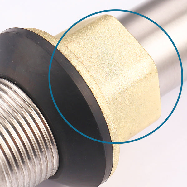 Brushed Nickel Pop Up Sink Drain, Bathroom Vanity Drain with Overflow, SUS304 Stainless Steel Push Button Lavatory Drain Stopper, 1-1/4" Tailpiece