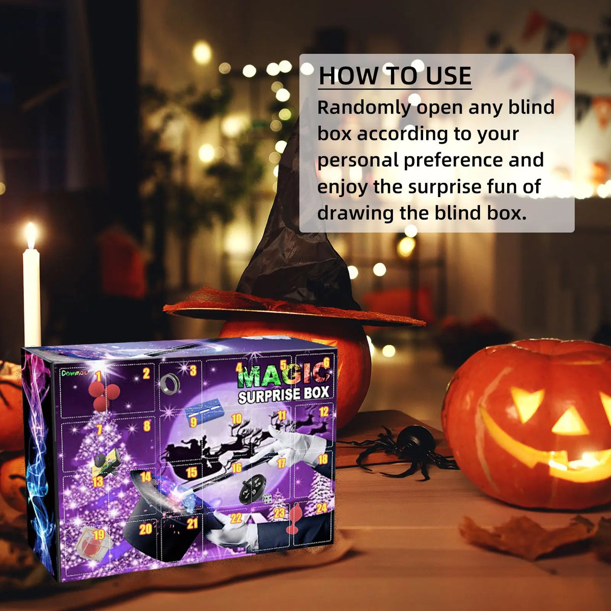 24 Days Magic Trick Advent Calendar, Christmas Countdown Surprise Box, Beginner Magic Kit for Kids, Holiday Party Favor Gift