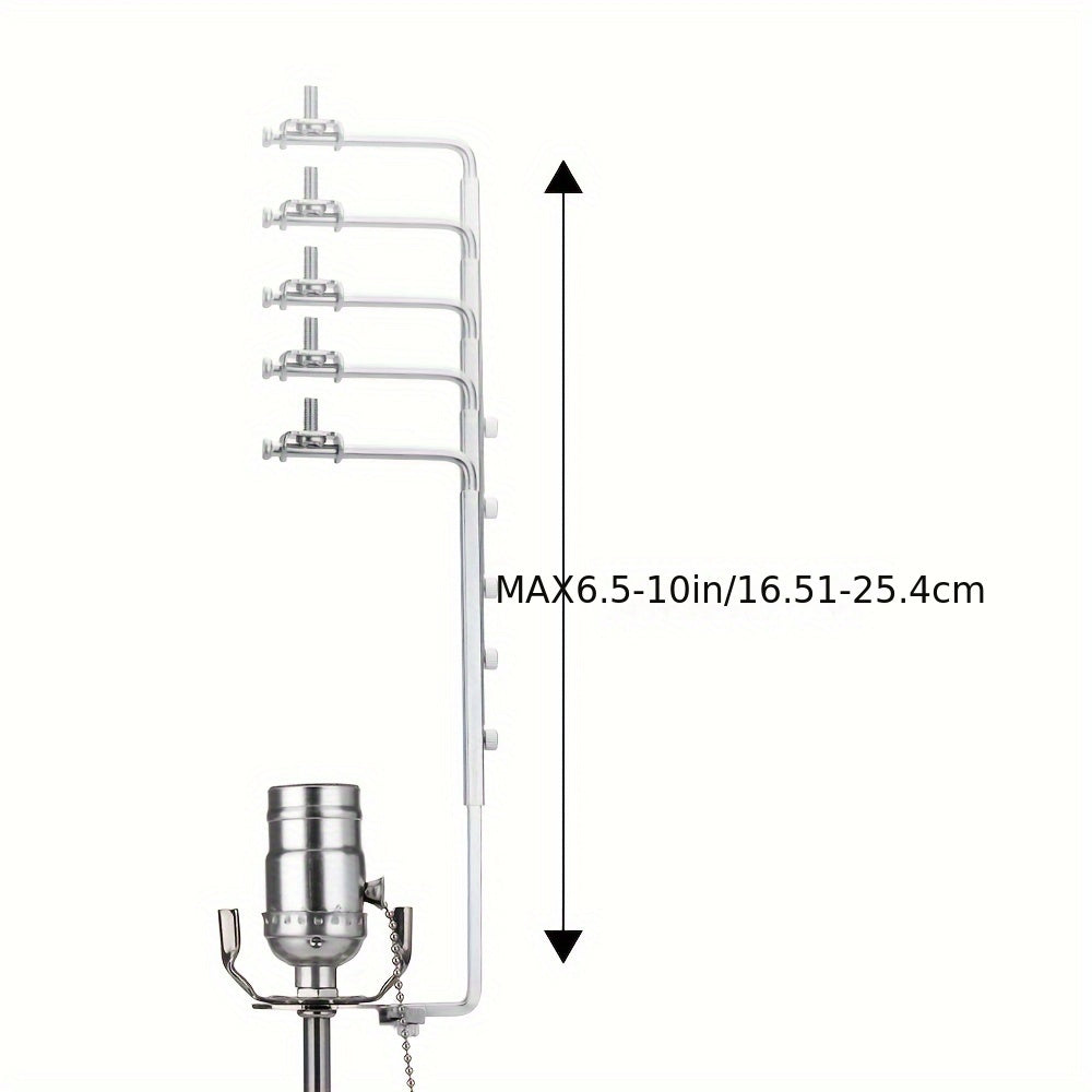 Adjustable Universal Lamp Harp for E12/E14/E26/E27, Height 6.5"-10" Lampshade Bracket
