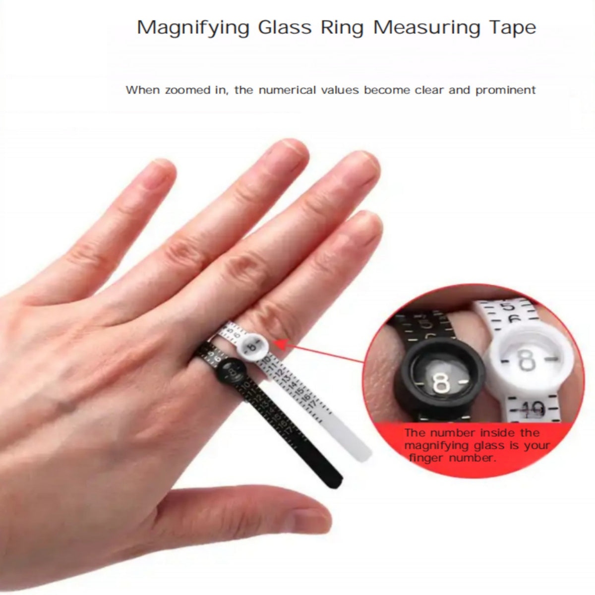 AEELLEEA Reusable Finger Size Gauge Measure Tool Jewelry Sizing Tools with Magnifier 1-17 USA Rings Size，Plastic Ring measuring Tool