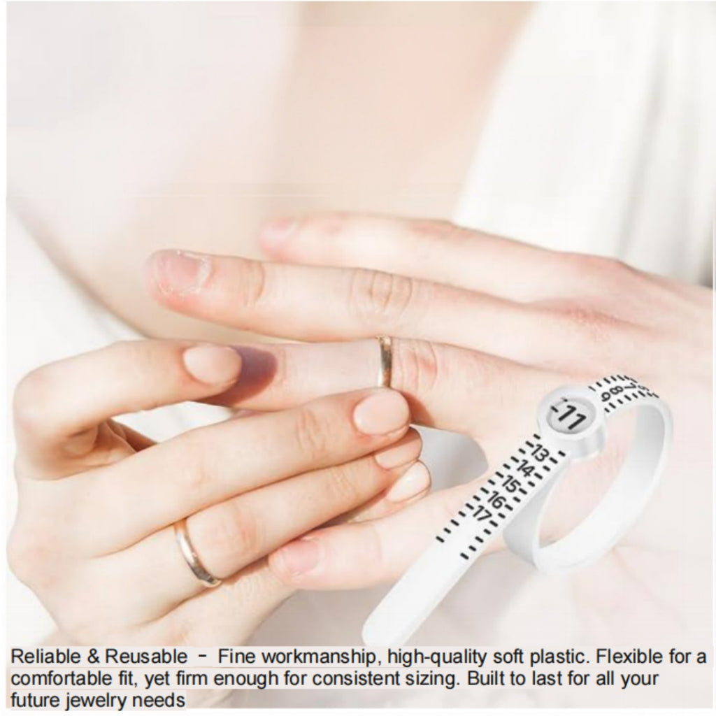 AEELLEEA Reusable Finger Size Gauge Measure Tool Jewelry Sizing Tools with Magnifier 1-17 USA Rings Size，Plastic Ring measuring Tool
