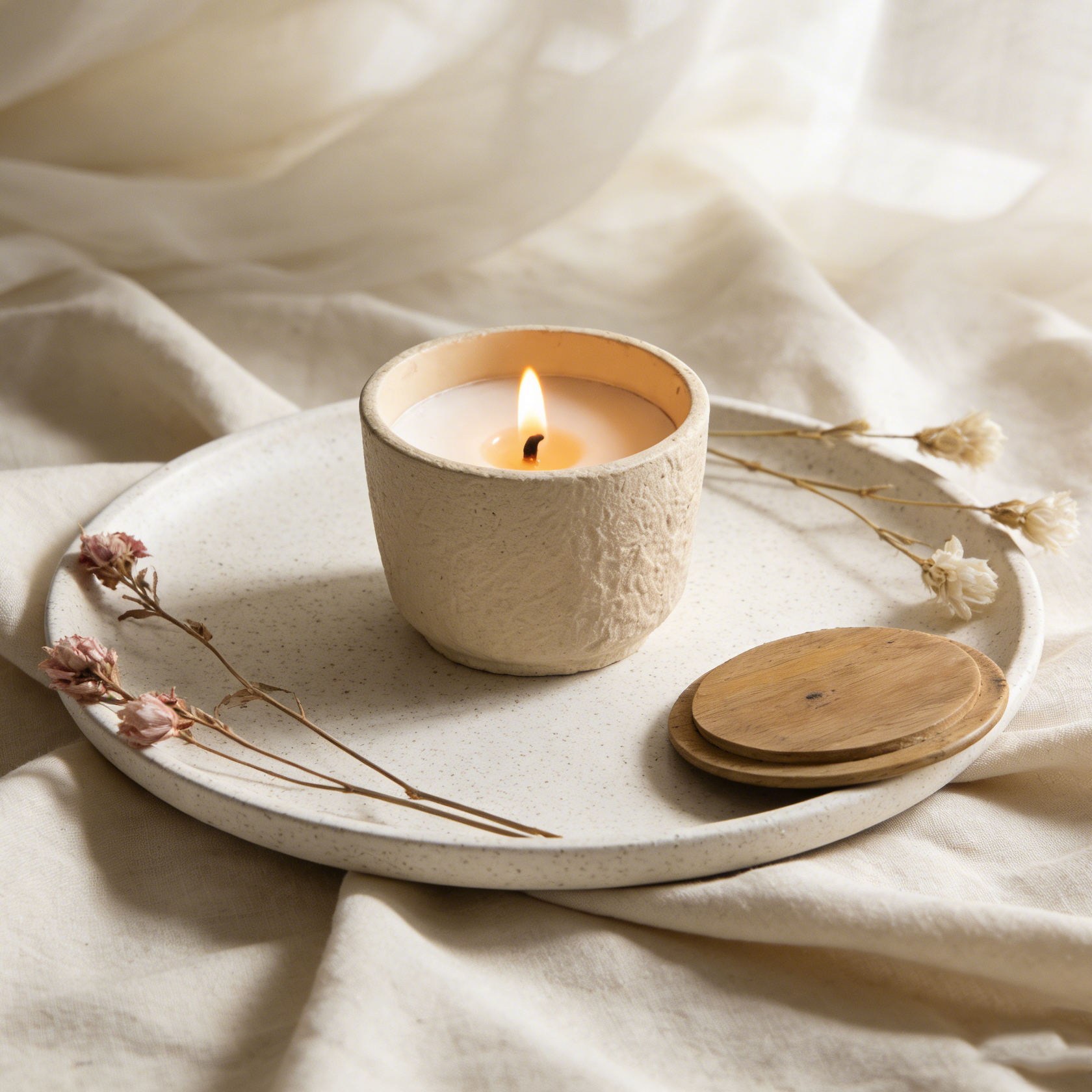 Jar Candle Ecomix Wax Fill With Wooden Lid Mimosa, 7oz