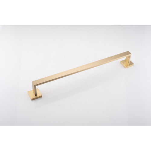 AEELLEEA 5-Piece Brushed Brass Bathroom Hardware Set, 23.82" Towel Bar Ring Toilet Paper Holder 2 Robe Hooks Wall Mount Kit