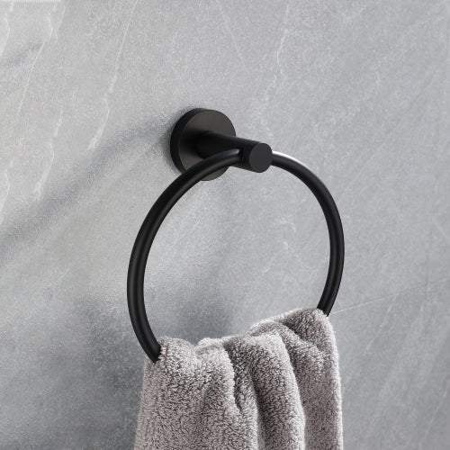 AEELLEEA 5-Piece Brushed Stainless Steel Wall Mount Bathroom Hardware Set with Towel Bar, Towel Ring, Toilet Paper Holder & Hooks
