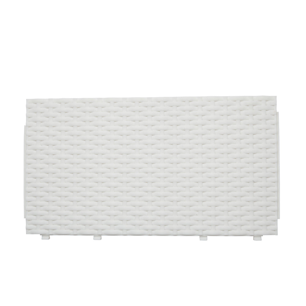 AEELLEEA-2Pcs Free Splicing Injection Planting Box, White Rattan Texture Plastic Raised Garden Planter for Balcony Patio Herb Vegetable Growing