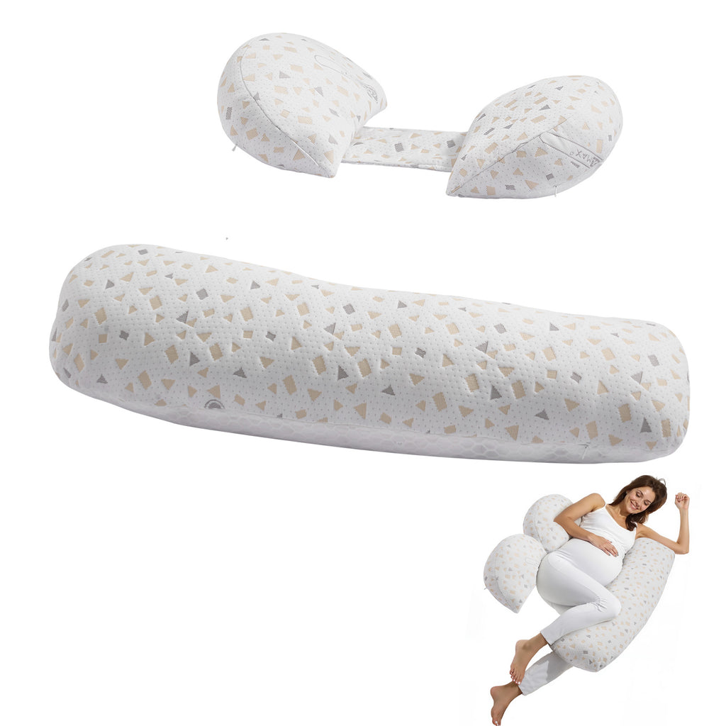 H-Shaped Adjustable Pregnancy Pillow, 32.7 Inch Soft Polyester Maternity Support Pillow, Breathable Detachable Washable Cover Full Body Sleeping Pillow for Pregnant Women