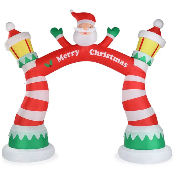 8.9FT Christmas Inflatable Archway with Santa Claus, Blow Up Yard Decor for Holiday Party Front Yard Lawn Garden