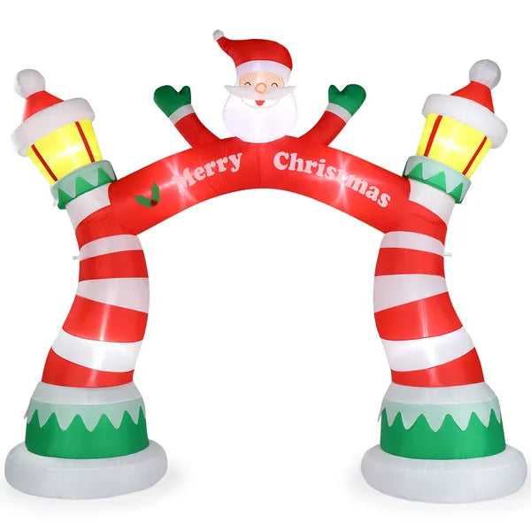 8.9FT Christmas Inflatable Archway with Santa Claus, Blow Up Yard Decor for Holiday Party Front Yard Lawn Garden