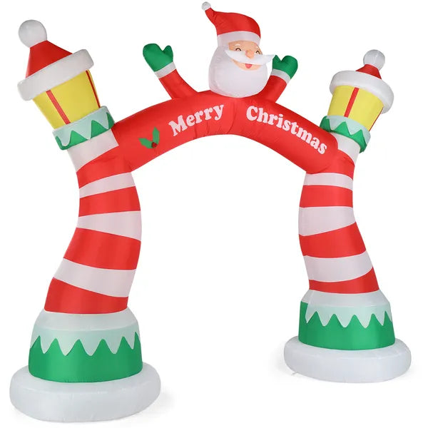 8.9FT Christmas Inflatable Archway with Santa Claus, Blow Up Yard Decor for Holiday Party Front Yard Lawn Garden