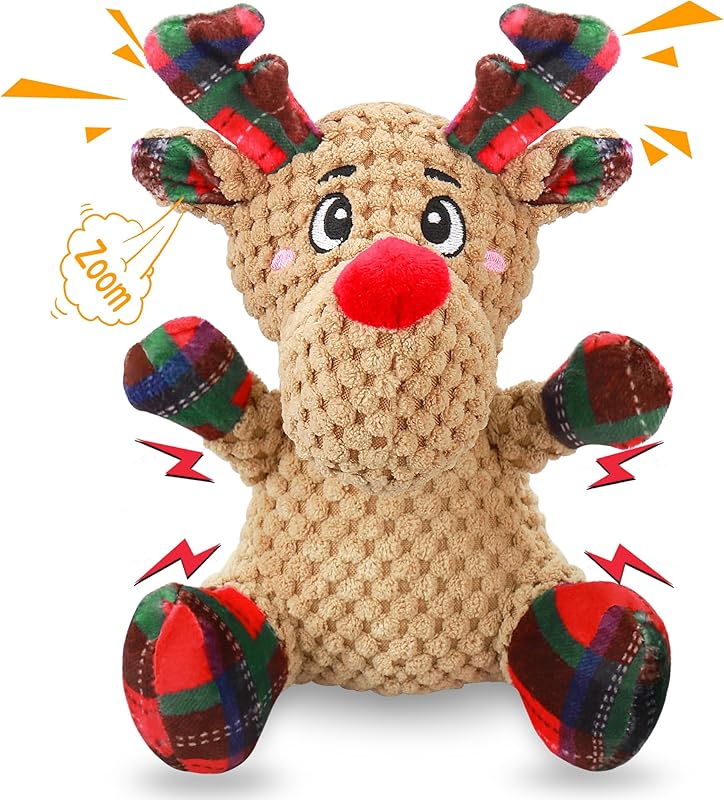 Dog Toys, Dog Squeaky Toy with Crinkle Paper, Interactive Durable Plush Dog Chew Toys for Puppy, Small, Middle, Large Dogs Training and Reduce Boredom