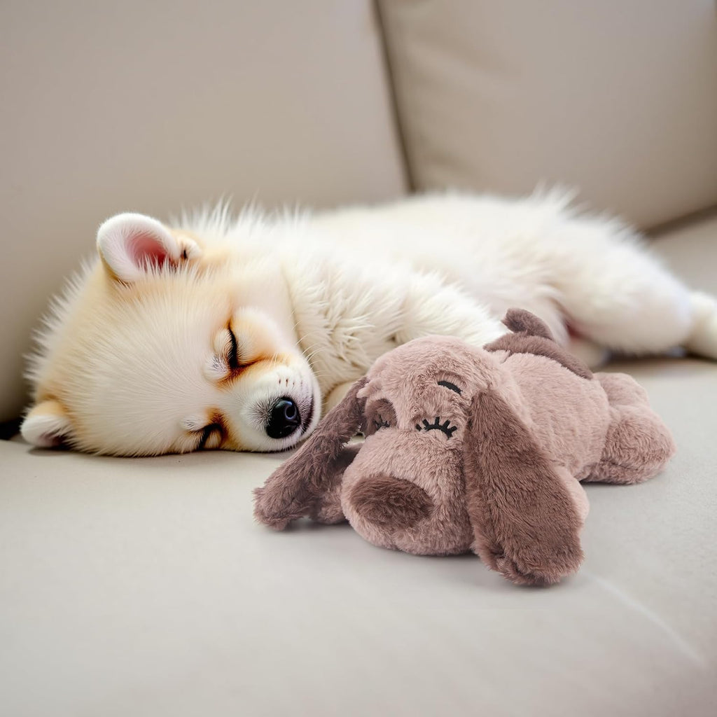 ZippyPaws Toy Dog Anxiety Relief Calming Aid Puppy Heartbeat Stuffed Animal Behavioral Training Sleep Aid Comfort Soother Plush Toy for Puppies Cats