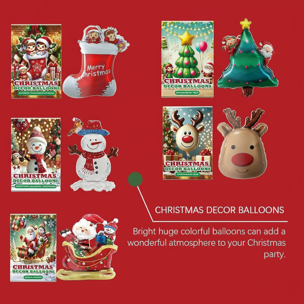 Dowmoo Christmas Balloons Balloon Standing Santa Claus Reindeer Christmas Tree Event Atmosphere Decoration