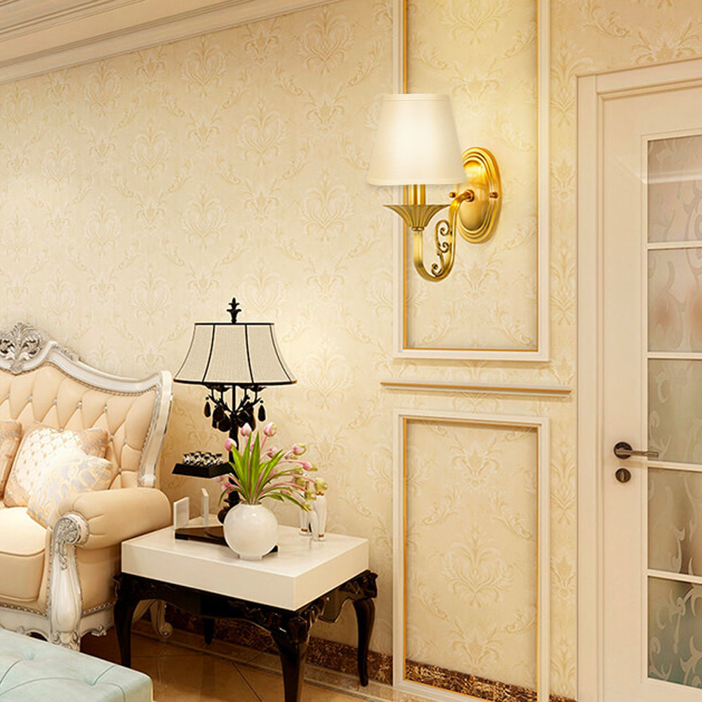 White Clip-On Linen Lamp Shades 5"×8"×7", Fabric Replacement Shades for Wall Sconces & Chandeliers