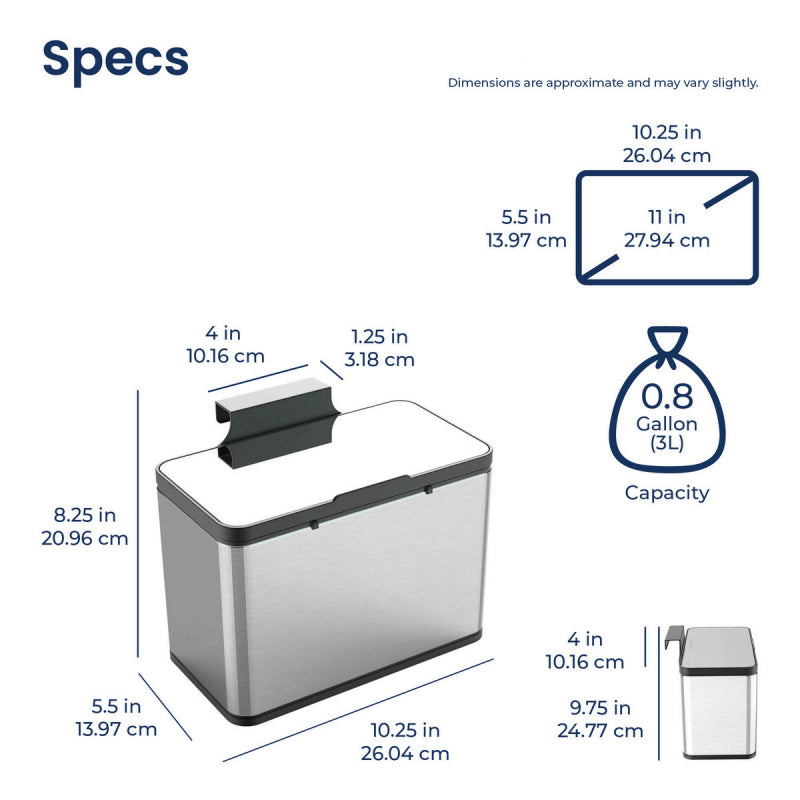 Wall Mounted Sliding Lid Trash Can, Compact Space-Saving Garbage Bin, Hanging Waste Basket for Kitchen & Bathroom