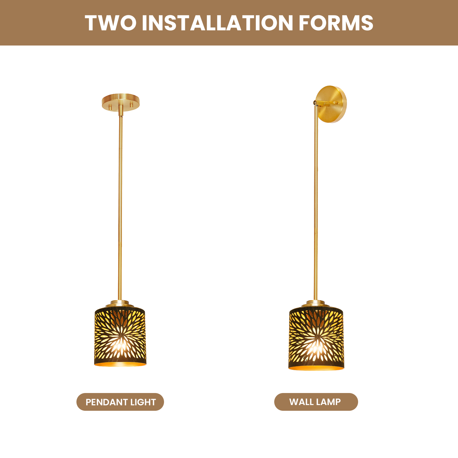 ALUCSET 2 Pack Plug-in Pendant Lights, Adjustable Hanging Lamp for Kitchen Island, Dining Room, Living Room