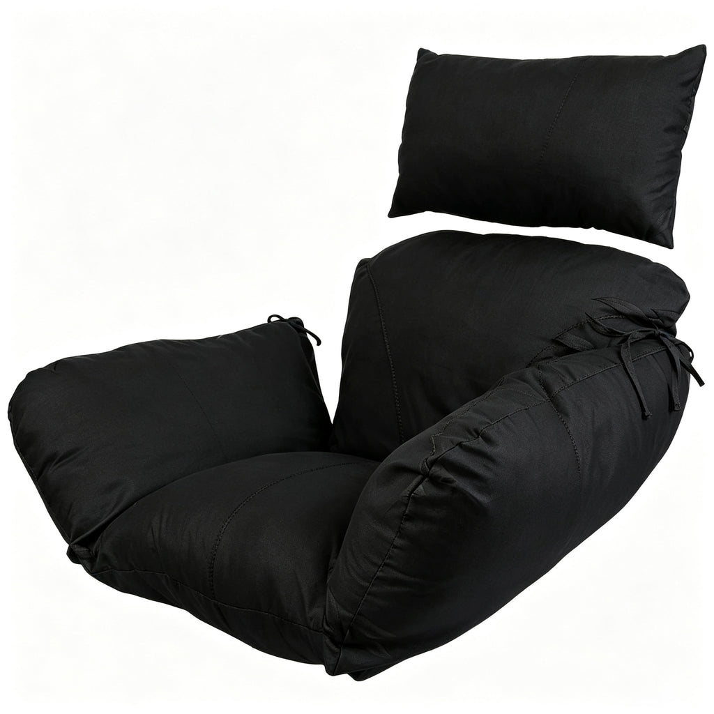Hanging Egg Chair Cushion with Head Pillow, Thick Hollow Cotton Replacement Pad, Removable Washable Polyester Cover for Indoor Outdoor Wicker Swing Chair