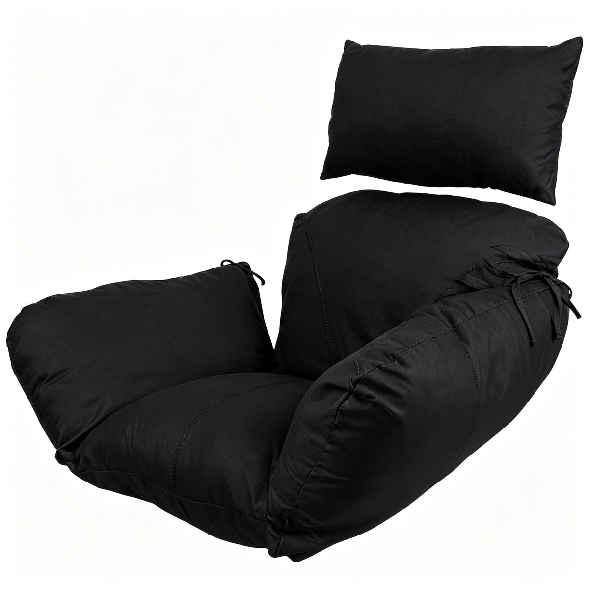Hanging Egg Chair Cushion with Head Pillow, Thick Hollow Cotton Replacement Pad, Removable Washable Polyester Cover for Indoor Outdoor Wicker Swing Chair