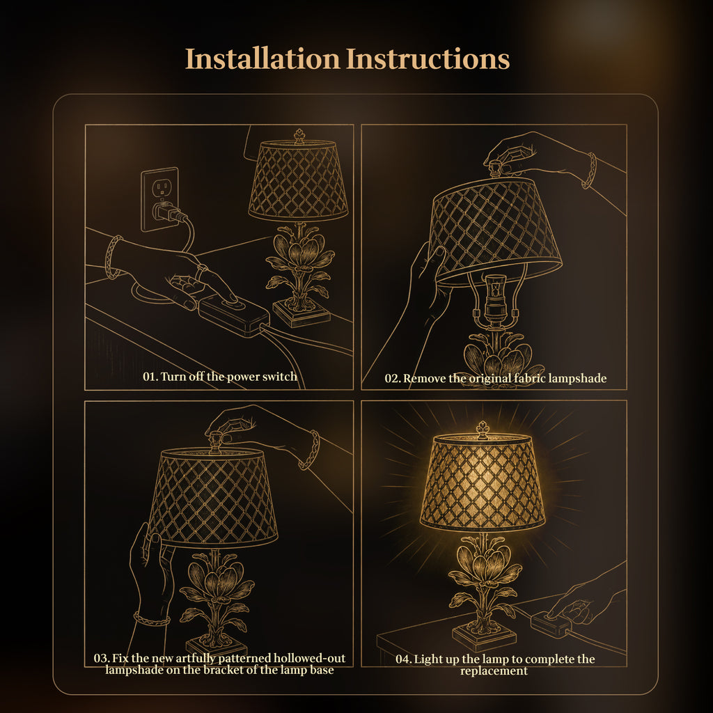 ALUCSET 12"×14"×10" Drum Lamp Shade, Bronze Gold Diamond Lattice Etched Metal Lampshade with Spider Fitter for Table & Floor Lamps