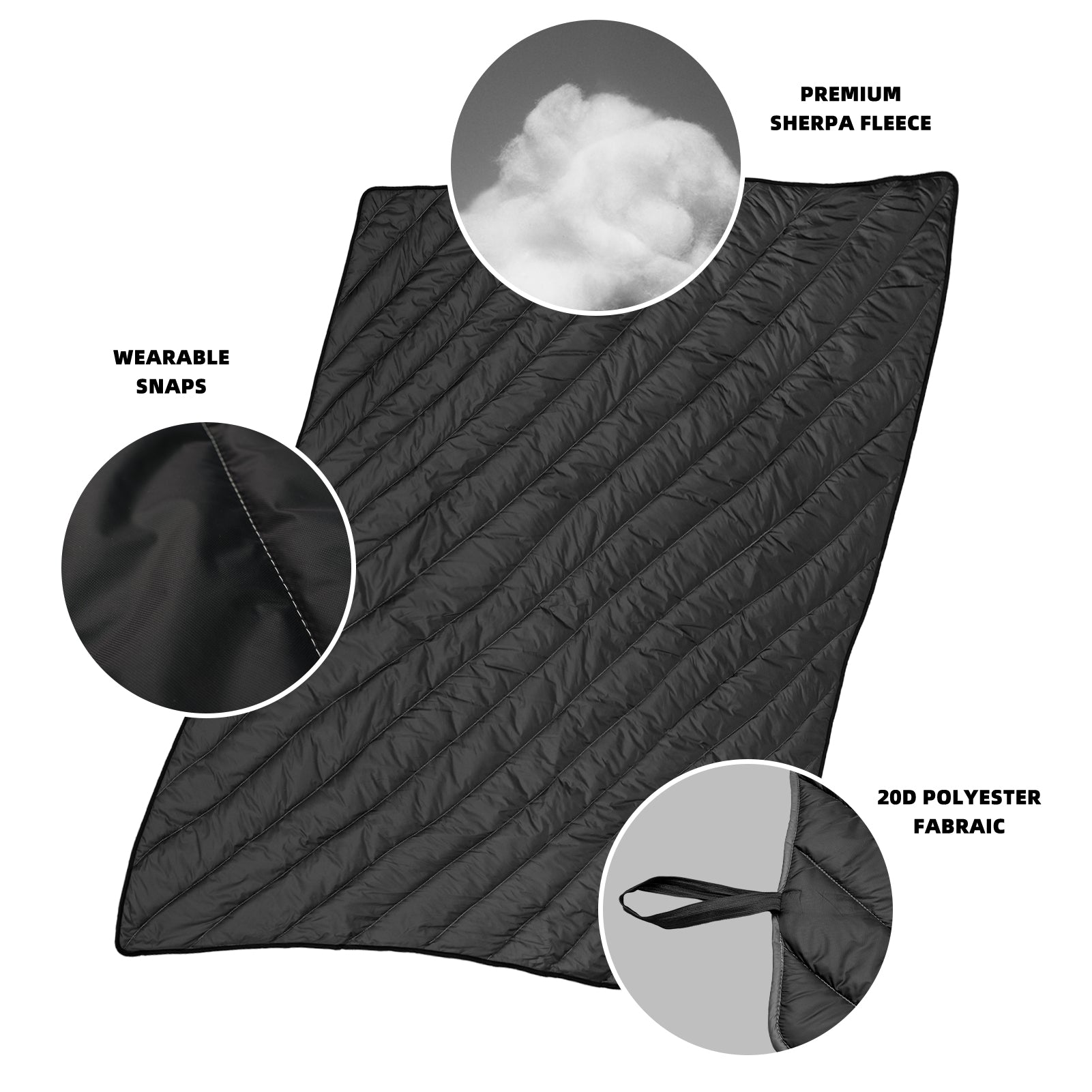 Ultralight Packable Outdoor Blanket – Water-Resistant Puffy Camping Blanket for Travel, Beach, Picnic & Stadium, Teal Green 72" x 56"