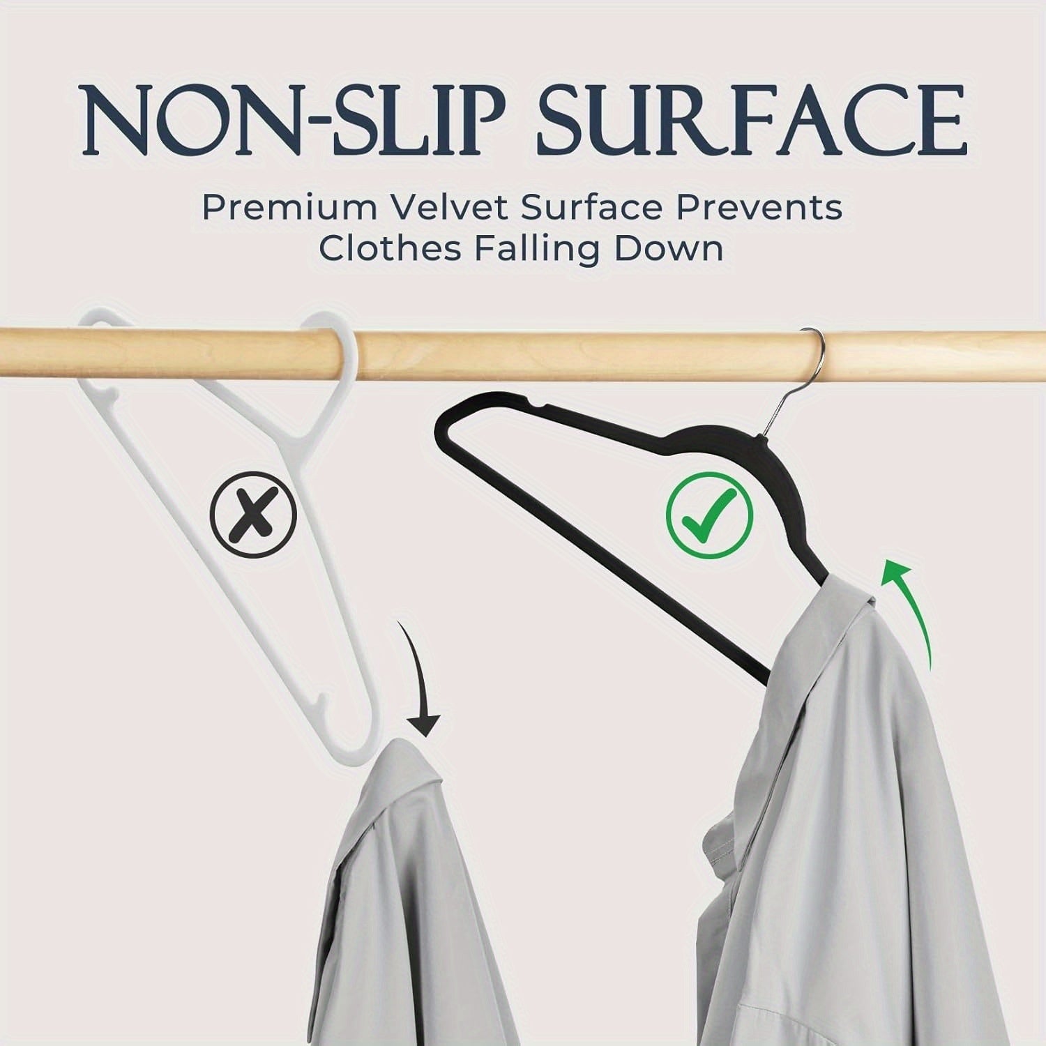 10 PACK VELVET HANGER BLACK