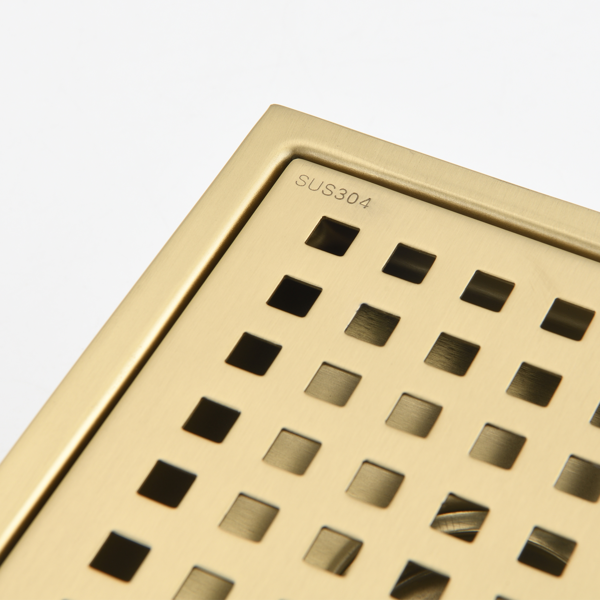 6 Inch Square Shower Floor Drain, 304 Stainless Steel Removable Grid Grate, Rust‑Resistant for Bathroom Kitchen Garage