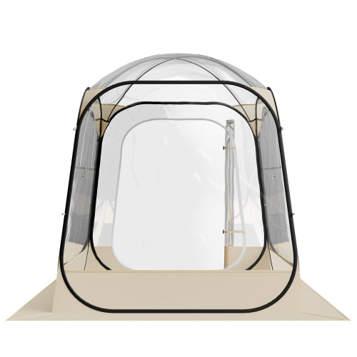 Pop Up Bubble Tent, Clear TPU Screen House with Removable Top Cover, Weatherproof Pop-Up Tent for Patio Backyard