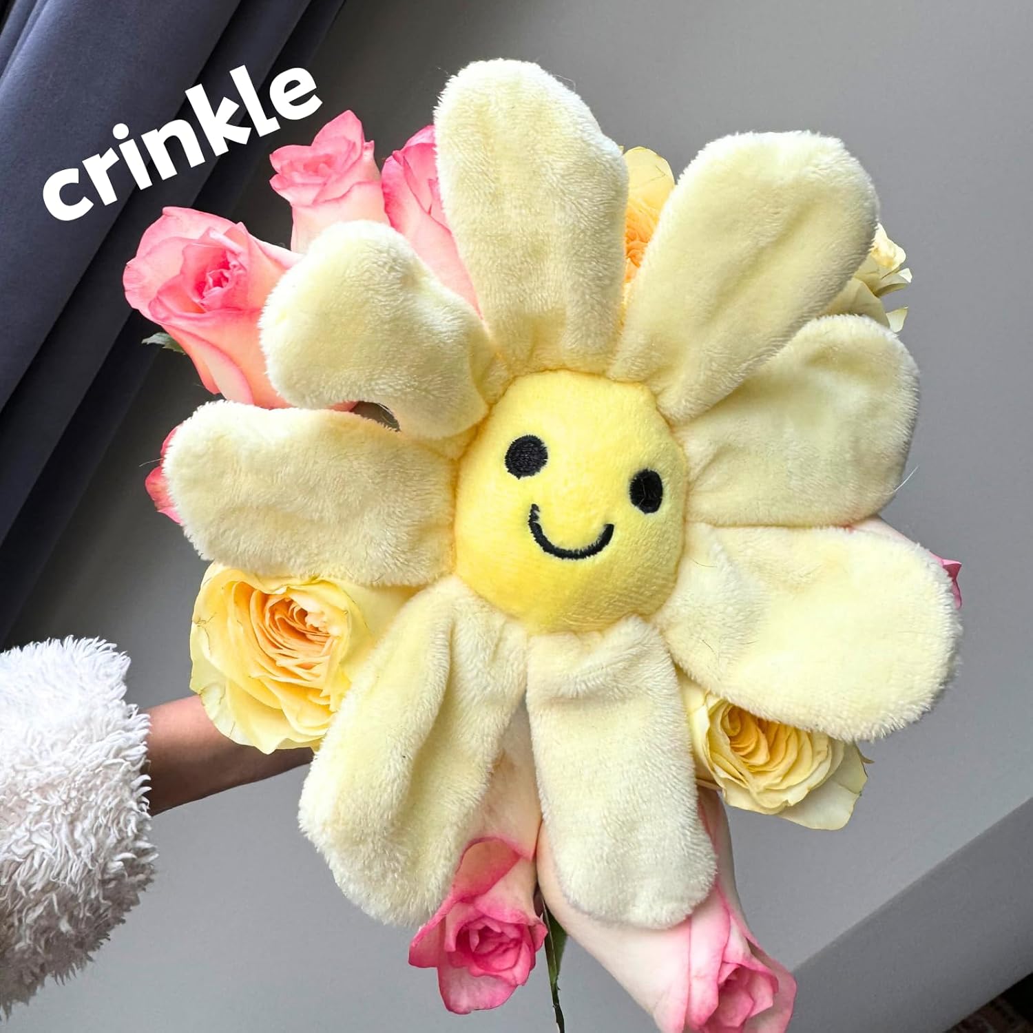 Interactive Puppy Plush Toy - Pleated Flower Rope Toy,Teething Toy Suitable for Small and Medium-sized Dogs