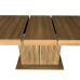 Extendable Dining Table, Rectangular Wood Dining Table with Storage Shelf Pedestal Base, Fluted Modern Table for Kitchen Dining Room