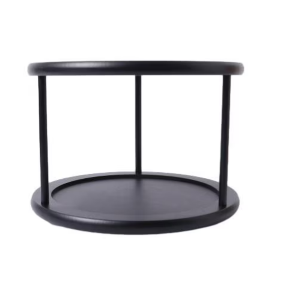 AEELLEEA 2-Tier Round Kitchen Countertop Organizer Rack, Black Metal Storage Stand for Spices, Jars and Condiments