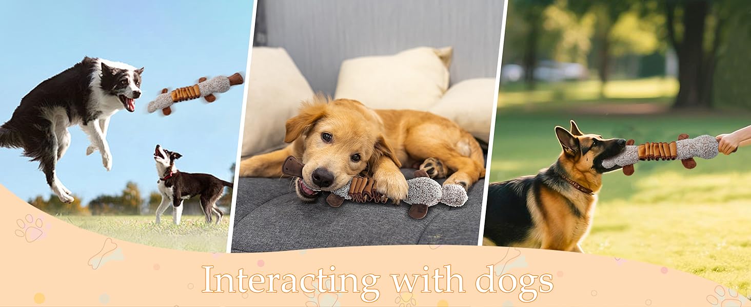 ZippyPaws Dog Toys, Stuffed Large Dog Toys to Keep Them Busy, Interactive Plush Chew Toys with Crinkle Paper, Tough Pet Animal Toys for Small Medium Large Dogs - Platypus