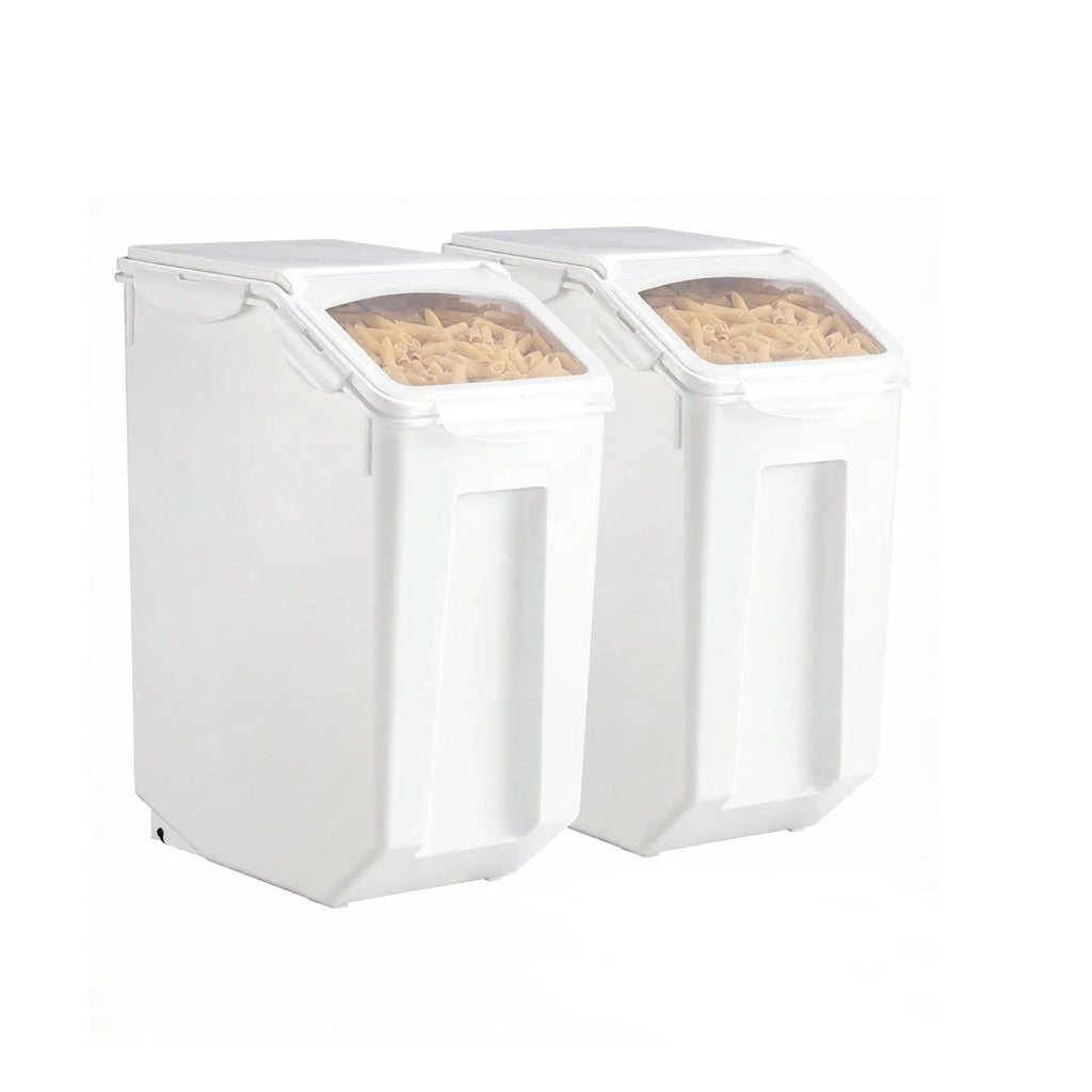 AEELLEEA 4.5 Gallon Airtight Food Storage Containers 2 Pack, 20L Rice Dog Food Bin with Wheels, Clear Lid for Pantry Kitchen