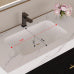 Black Bathroom Vanity with Sink, Modern Freestanding Cabinet with White Marble Top, Open Shelves and 3 Drawers, Gold Handles