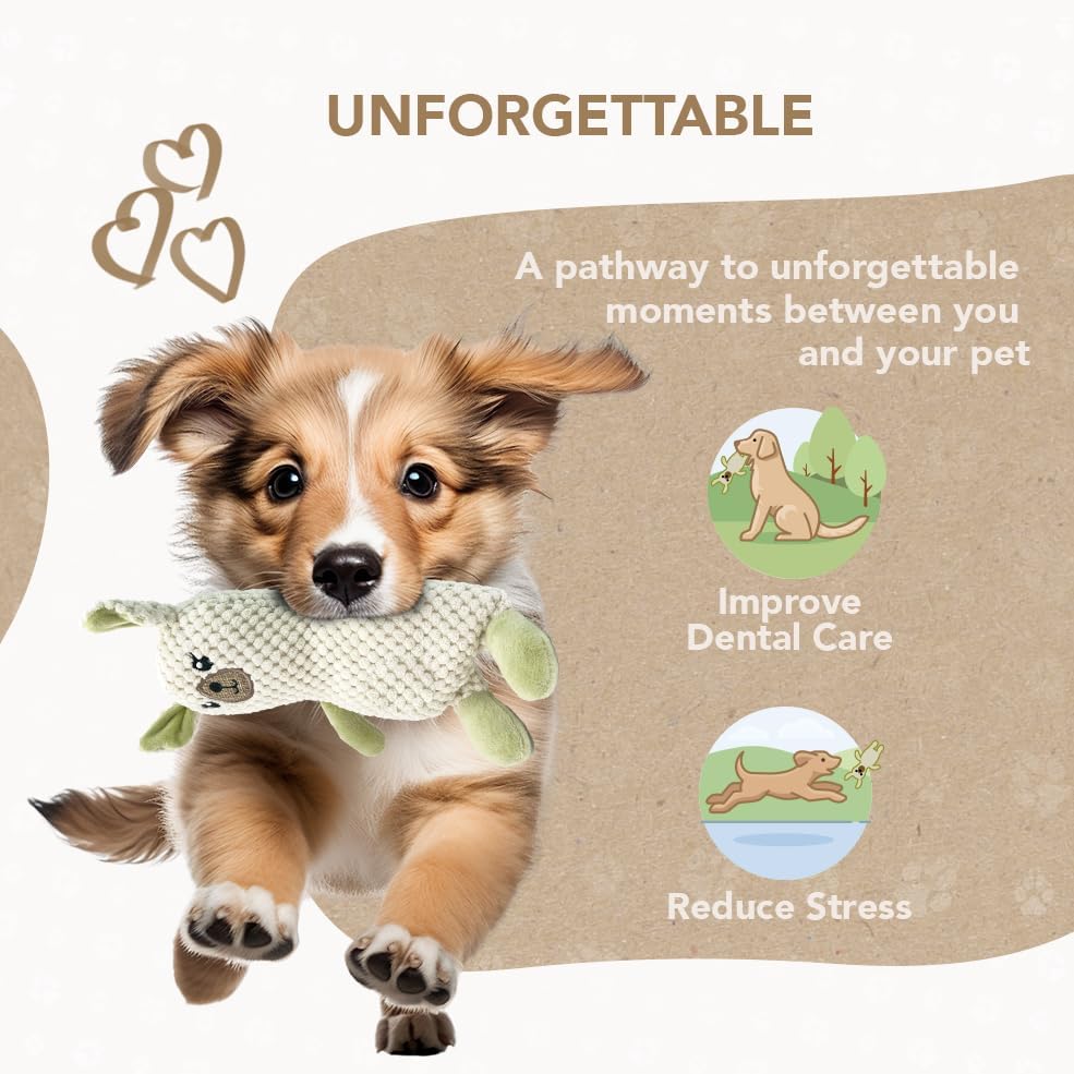 ZippyPaws Pet Toy for Dogs, Densely Woven Squeaky Dog Toys with Built in Squeak, Long-Lasting and Durable Dog Toys, Recycled Plush Dog Squeaky Toys