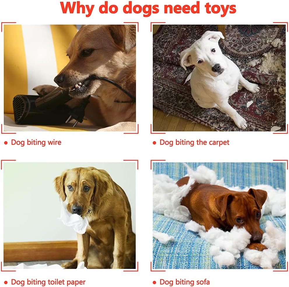 AWOOF Dog Toys No Stuffing, Crinkle Dog Toys for Aggressive Chewer Large Breed 8 Packs Flat Stuffless Puppy Doggie Toys Tough Durable Interactive Teething Dog Chew Toys for Small Medium Large Dogs