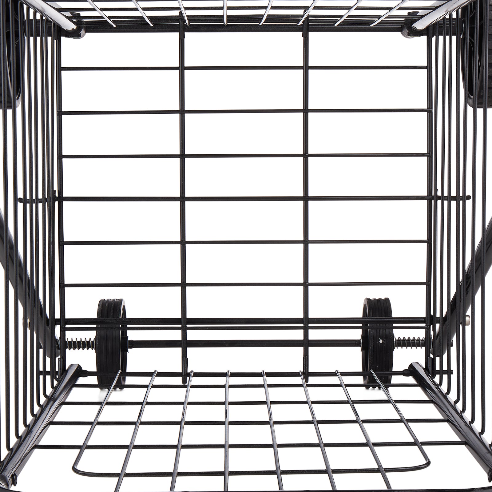 Shopping Cart, Folding Grocery Utility Cart with Swivel Wheels, 90 LBS Large Load Capacity, Heavy Duty Rolling Laundry Basket Butler for Laundry, Shopping, Camping, Grocery, Luggage, Black