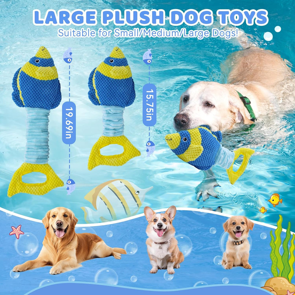Dog Toys, Interactive Fish Puppy Toys with Crinkle Paper to Keep Them Busy