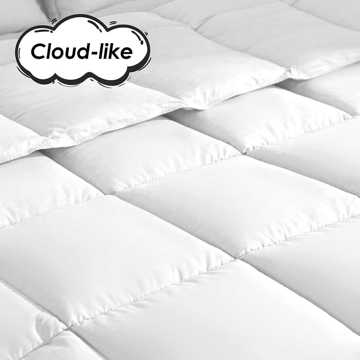 White Quilted Comforter, Ultra Soft Microfiber Duvet Insert, Breathable Machine Washable Fluffy Bedding, Cute Aesthetic for Girls Bedroom Dorm