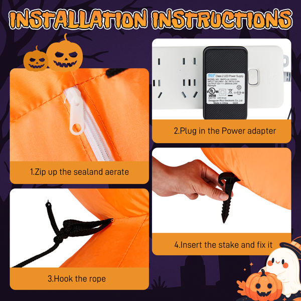 Aeelleea 9FT Halloween Inflatable Stacked Pumpkins, Blow up 6 Pumpkins Inflatable with Built-in LED Lights Outdoor Decorations Large Party Yard Decoration