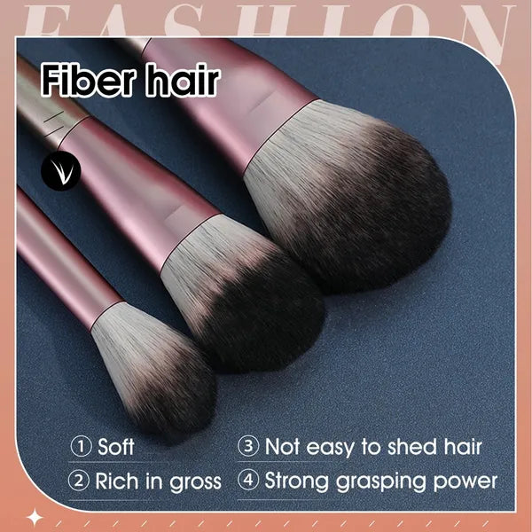 9-Piece Makeup Brush Set with Roll-Up Case, Soft Synthetic Bristles, Face & Eye Cosmetic Brushes