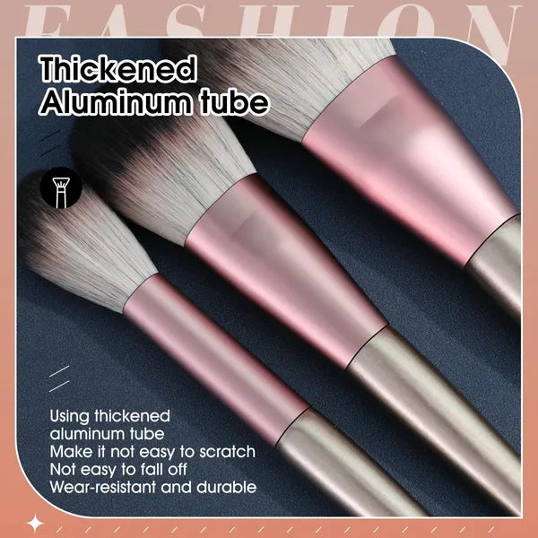 9-Piece Makeup Brush Set with Roll-Up Case, Soft Synthetic Bristles, Face & Eye Cosmetic Brushes