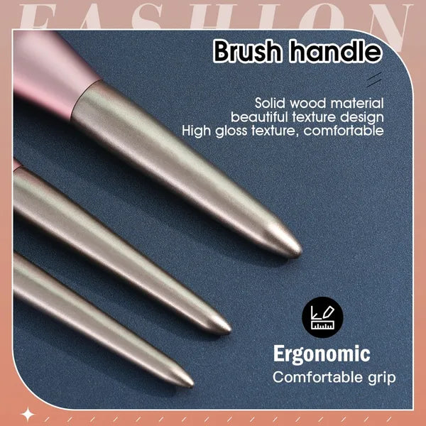 9-Piece Makeup Brush Set with Roll-Up Case, Soft Synthetic Bristles, Face & Eye Cosmetic Brushes