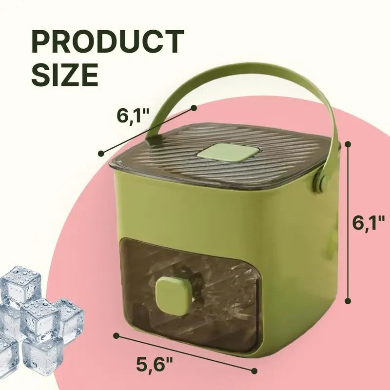 ce Cube Tray with Lid and Storage Bin, Ice Trays for Freezer, Reusable Ice Maker Mold with Ice Container and Ice Tongs, Green