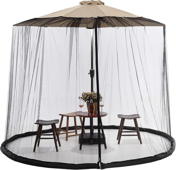 Aeelleea 9/10 FT Mosquito Net for Patio Umbrella, Outdoor Polyester Hanging Screen Tent, Mosquito Net Only