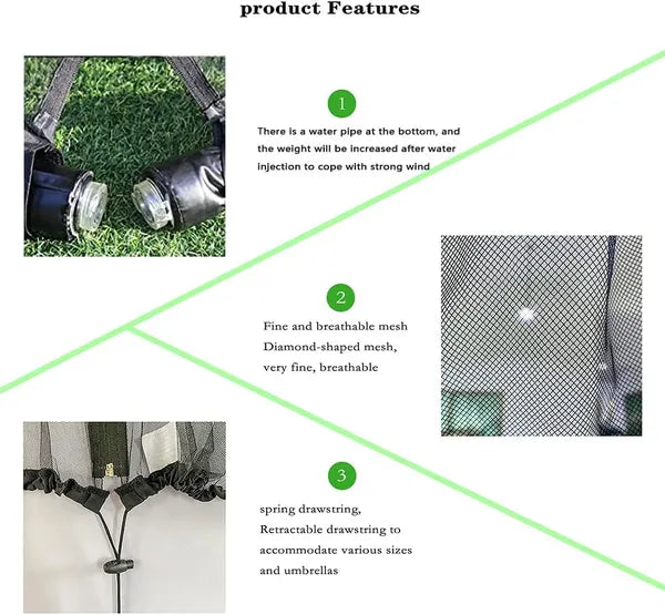 Aeelleea 9/10 FT Mosquito Net for Patio Umbrella, Outdoor Polyester Hanging Screen Tent, Mosquito Net Only